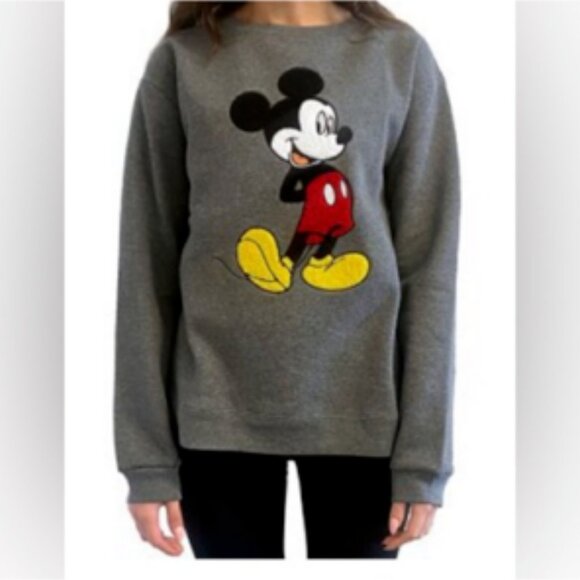 Disney Mickey Mouse Chenille Appliqué Tunic Fleece Sweatshirt XL - Picture 1 of 6